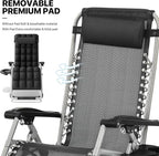 MoNiBloom Reinforced Zero Gravity Chair, Folding Pool Beach Lounger, Portable - Image 9