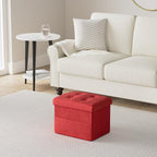 LINMAGCO Small Storage Ottoman Stool Foot Rest Stool Under Desk Stool Short - Image 2