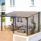 AECOJOY 14' x 10' Gazebo for Patio, Hard Top Lean to Gazebo Pergola - Image 4