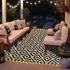 SAND MINE Reversible Mats with Led Strip Lights, Plastic Straw Rug, Modern Area - Image 7