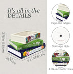 Steel Mill & Co Original Small Book-Shaped Decorative Planter, Ceramic Planter - Image 4