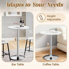 Shahoo Bar Table, Adjustable Height Pub Table 27.4-36 Inches, Cocktail Table - Image 4