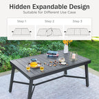 PHI VILLA Expandable Patio Dining Table Metal Outdoor Table - Image 5
