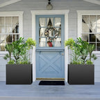 All-Weather Large Metal Planter Box, Modern Tall Outdoor Planters - Image 7