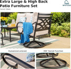 MFSTUDIO 7 Seats Metal Patio Furniture Sets, 6 Pieces Outdoor Sectional Sofa - Image 5