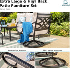 MFSTUDIO 5 Seats Large Metal Patio Conversation Sets, 4 Pieces Outdoor - Image 5