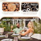 Devoko Home Acacia Wood Dining Table 6-Person Indoor Outdoor Table - Image 7