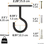 NACETURE Ceiling Hooks Heavy Duty 2 Pack - Image 8