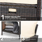 LEVELEVE Balcony Furniture 5 Piece Patio Conversation Set, PE Wicker Rattan - Image 8