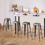 Yaheetech 30 Inch Metal Bar Stools Set of 4, Bar Height Backless Bartools - Image 7