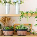 Layhit 6 Pcs Wall Hanging Planters Outdoor Pot Planter Wine Barrel Planter - Image 6