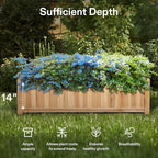 VIVOSUN 3.6 x 1.3Ft Wooden Raised Garden Bed, 43.5 x 16 x 14 Inches, Outdoor - Image 2