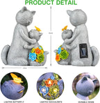Solar Garden Statues Loving Cat Figurine Lights - Image 6