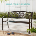 Best Choice Products Outdoor Bench Steel Garden Patio Porch Furniture - Image 7