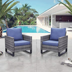 Belord Oversize Patio Chairs Set of 2 Outdoor Wicker Dining Chairs, All-Weather by Belord