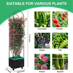 Raised Garden Bed with Self Watering Garden Pots, Planter Box with Trellis - Image 3