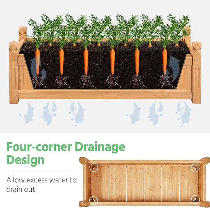 Yaheetech 43.5″ L×16″ W×14″ H Wooden Raised Garden Bed, Horticulture Wood - Image 7
