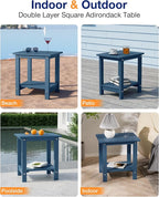 YEFU Outdoor Side Table for Patio: 16" HIPS Weather - Image 7