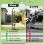 Obelisk Trellis for Garden Plants Climbing: 6ft Rustproof Metal Pipe - Image 3