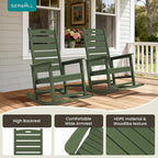 SERWALL Outdoor Rocking Chair Set of 2, Oversized Rocking Chair - Image 9
