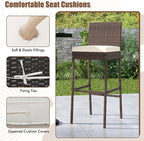HAPPYGRILL Wicker Patio Barstools Set of 2, Outdoor Rattan Bar Chairs - Image 6