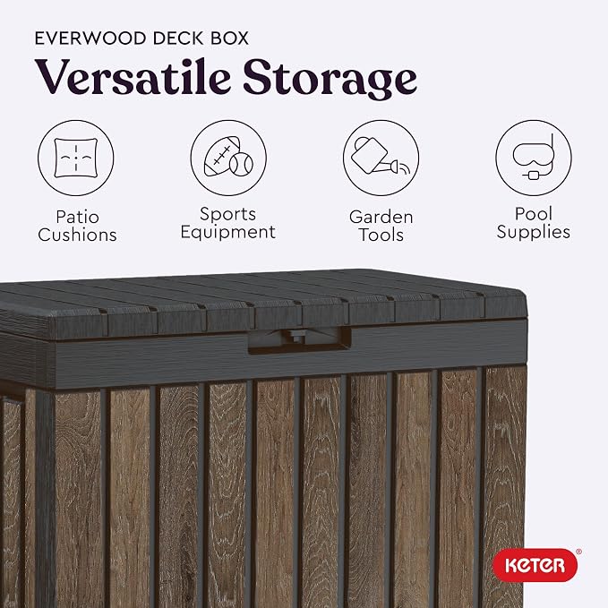 Keter Signature Everwood 50 Gallon Resin Deck Box - Image 2