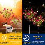 2 Pack Solar Stake Lights Outdoor Decor Waterproof Mums Artificial Flowers - Image 4