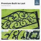 MFSTUDIO 50 Inches Outdoor Garden Bench, Cast Iron Metal Frame Patio Park Bench - Image 6
