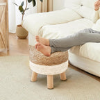 Round Ottoman, Natural Seagrass Footstool - Image 2
