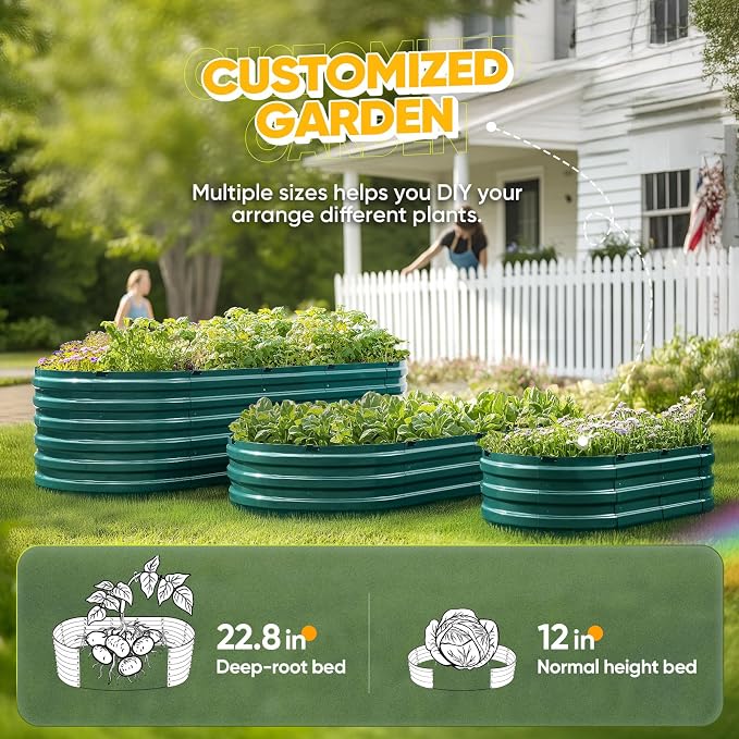 KING BIRD Raised Garden Bed Kit 2025 Upgraded 10-Minute Assembly Galvanized - Image 6