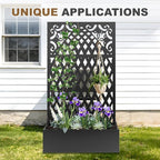 Metal Raised Garden Bed with Trellis & Privacy Screen, Modern Planter with - Image 5