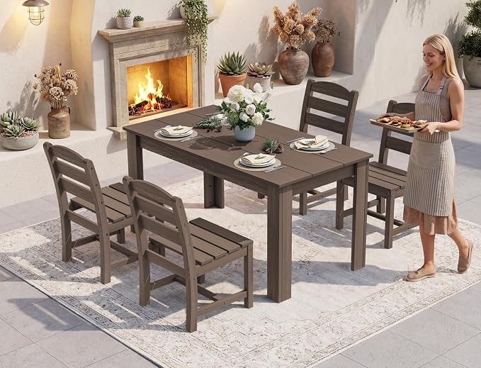SERWALL Outdoor Dining Sets for 10, HDPE Dining Sets for 10 Person - Image 7