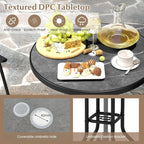 COSTWAY 3 PCS Patio Table and Chairs Set, Bistro Furniture - Image 6