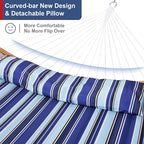 12 Ft Hammock with Stand for Outside, 2 Person Hammock Freestanding with Curved - Image 4