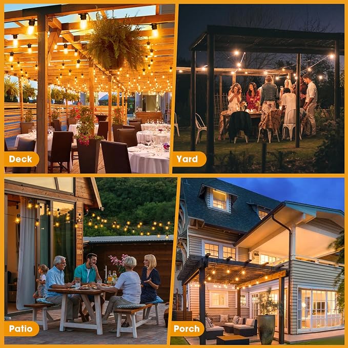 S14 LED Outdoor String Lights 150FT Patio Lights Outdoor Waterproof - Image 8