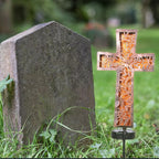 Solar Cross Garden Stake Lights 38inch Metal Outdoor Waterproof Memorial Garden - Image 2