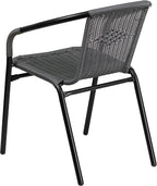 Flash Furniture Lila Modern Rattan Indoor/Outdoor Stackable Dining Chairs - Image 8