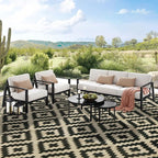 SAND MINE Reversible Mats, Plastic Straw Rug, Modern Area Rug, Large Floor Mat - Image 6