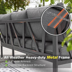 Patio Furniture Set, 6 Pieces Outdoor Couch Sectional, L Shaped Patio Sofa - Image 3