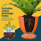 Yellow Plant Pots with Drainage Holes & Saucers 10 Pack, Indoor & Outdoor - Image 6