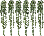 6 Pcs Artificial Succulents Hanging Plants, Fake String of Pearls Greenery by dallisten