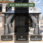 Aoxun 12'x12' Hardtop Gazebo, Aluminum Frame Permanent Pavilion - Image 5