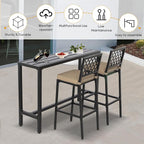 Outdoor Patio Bar Set, Bar Height Patio Dining Set, Weather-Resistant Bistro - Image 2