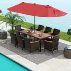 Tangkula 11 Piece Rattan Outdoor Dining Set - Image 8