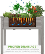Best Choice Products 34x18x30in Raised Garden Bed, Elevated Wood Planter Box - Image 4