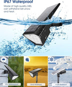 Biling Solar Spot Lights Outdoor, Bright 700 Lumen Solar Outdoor Lights IP67 - Image 2