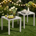 Crestlive Products Aluminum Outdoor Side Table Set of 2, Pool Lounge Chair Side - Image 8