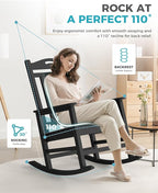 Ciokea Oversized Outdoor Rocking Chairs Set of 4, 380lbs Heavy-Duty Large Patio - Image 5