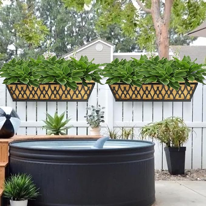 2 Pack 30 Inch Window Boxes Planters Railing Planter Box - Image 7