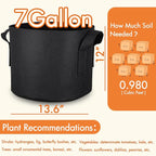 Gardzen 10-Pack 7 Gallon Grow Bags, 300G Thickened Aeration Fabric Pots - Image 2